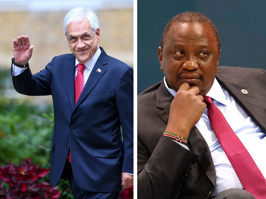 caption: The Pandora Papers cites a number of leaders from lower income countries or countries with great levels of inequality, among them Azerbaijan's President Ilham Aliyev, Chile's President Sebastián Piñera and Kenya's President Uhuru Kenyatta.