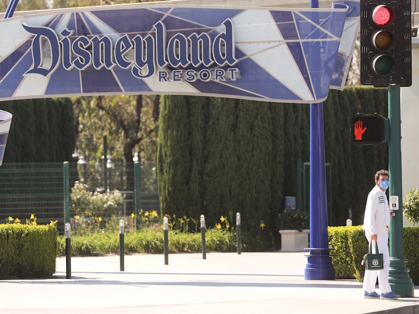 caption: Disneyland and other California theme parks remain closed due to the coronavirus pandemic... even as theme parks in Florida have been open for months.