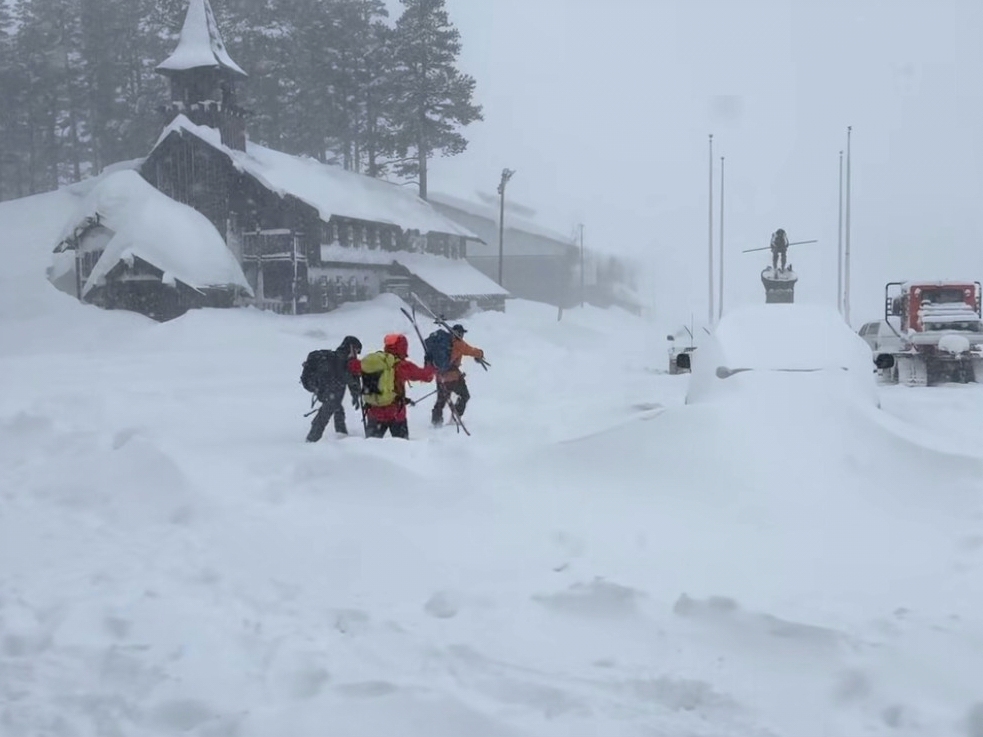 caption: This image provided by the Nevada County Sheriff's Office shows members of a rescue team in Soda Springs, California on Tuesday, Feb. 17, 2026.