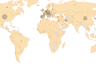 Map of world coronavirus cases