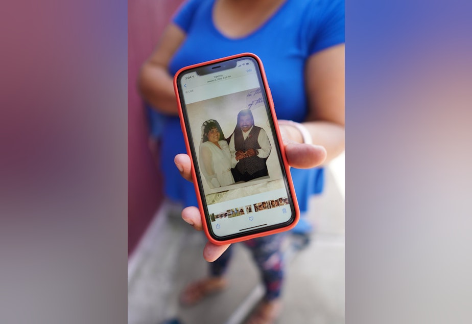 caption: Reyna and David Cruz were married for 21 years. They met when David offered to help Reyna move out of an apartment. She gave him a fake phone number three times but he was insistent, Reyna said. She told David years later, "If I die, if I'm born again, I'll get married with you again."
