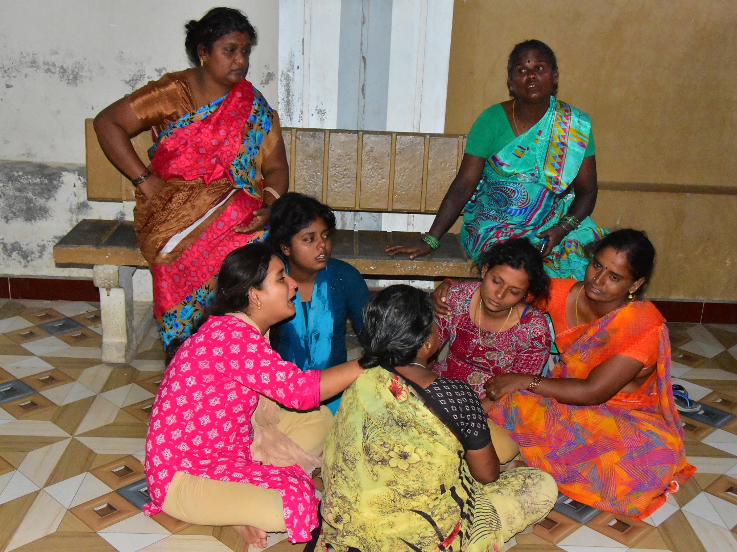 caption: Relatives of people who were killed in a stampede during a rally for a popular Indian actor and politician, mourn outside a hospital, in Karur, in the southern state of Tamil Nadu, Saturday, Sept. 27, 2025.