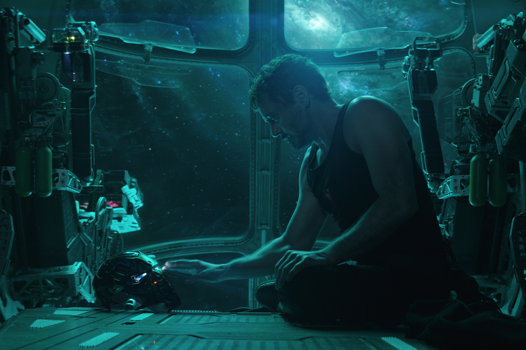 caption: This image released by Disney shows Robert Downey Jr. in a scene from "Avengers: Endgame." (Disney/Marvel Studios via AP)