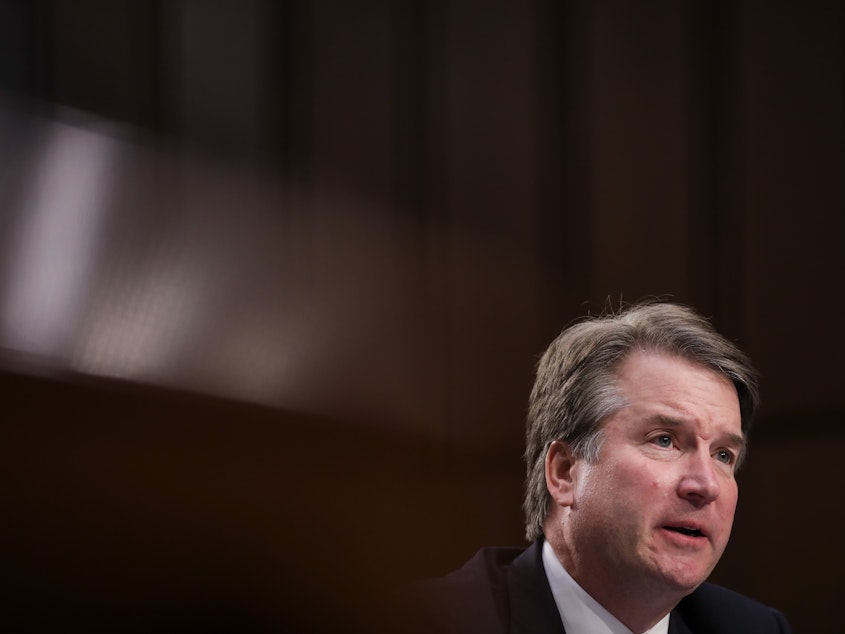 caption: Supreme Court nominee Brett Kavanaugh testifies before the Senate Judiciary Committee during his confirmation hearing Sept. 6.