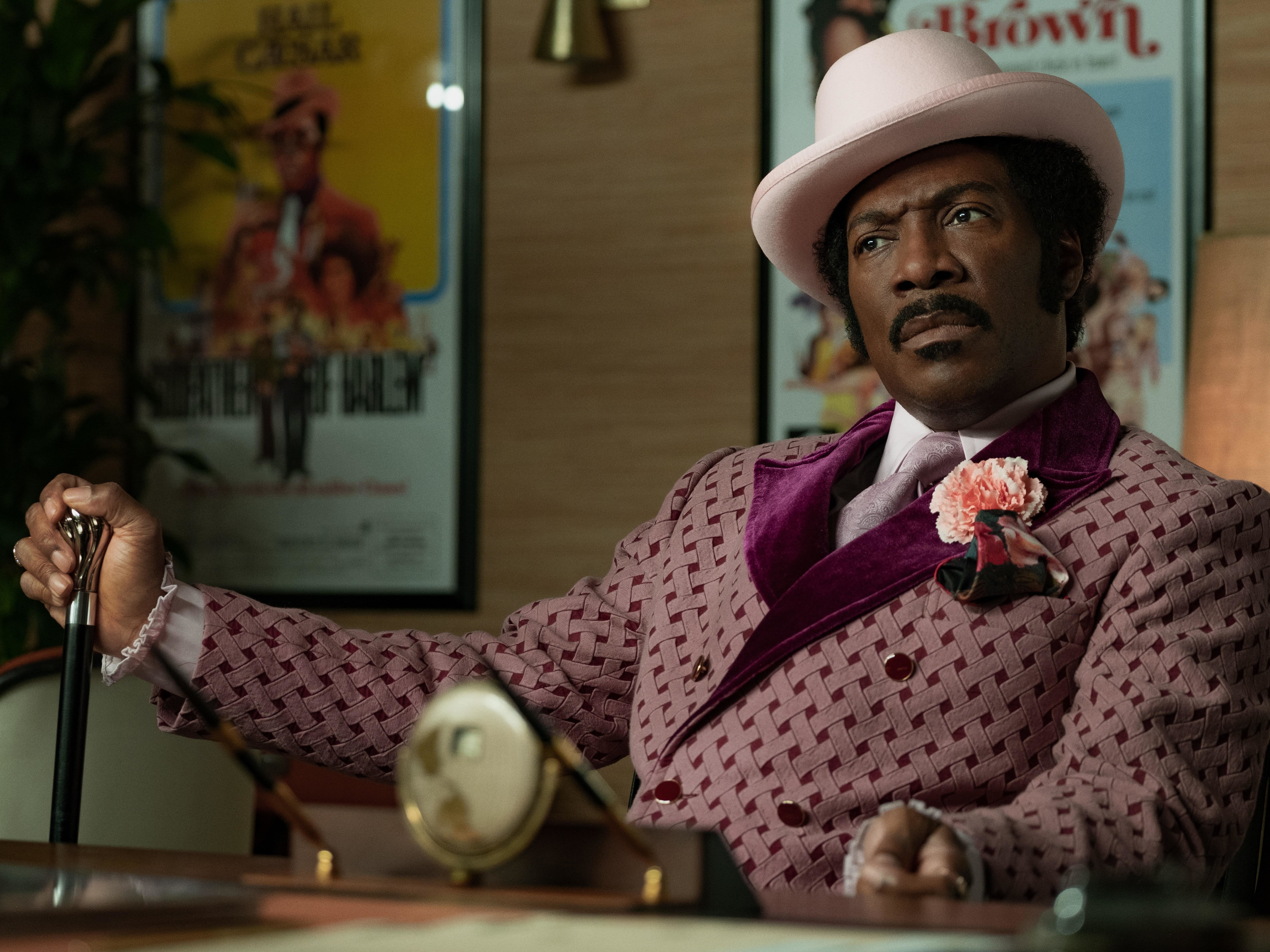 caption: In <em>Dolemite Is My Name</em>, Eddie Murphy leads the star-studded biopic about Rudy Ray Moore, whose iconic alter ego became a blaxploitation legend.