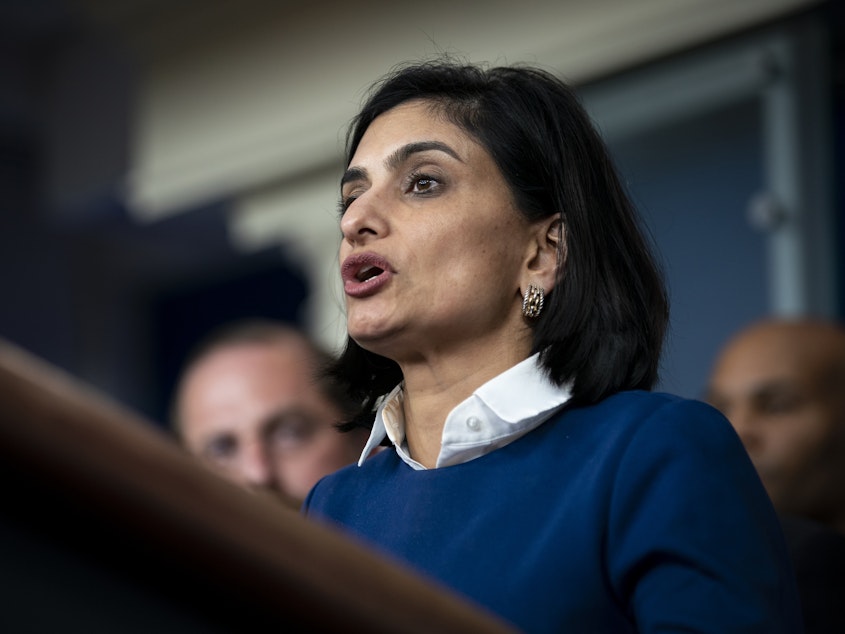 caption: Seema Verma, administrator of the Centers for Medicare and Medicaid Services (CMS), speaks during a news conference in Washington, D.C., Tuesday, March 10th, 2020.
