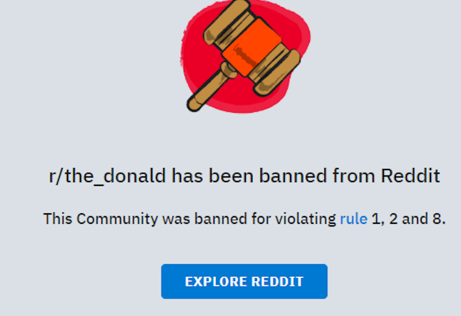 caption: Reddit announced on Monday that it has banned the popular subreddit for Trump fans called the_Donald. Reddit previously had taken action against the forum over posting content that violated its rules.