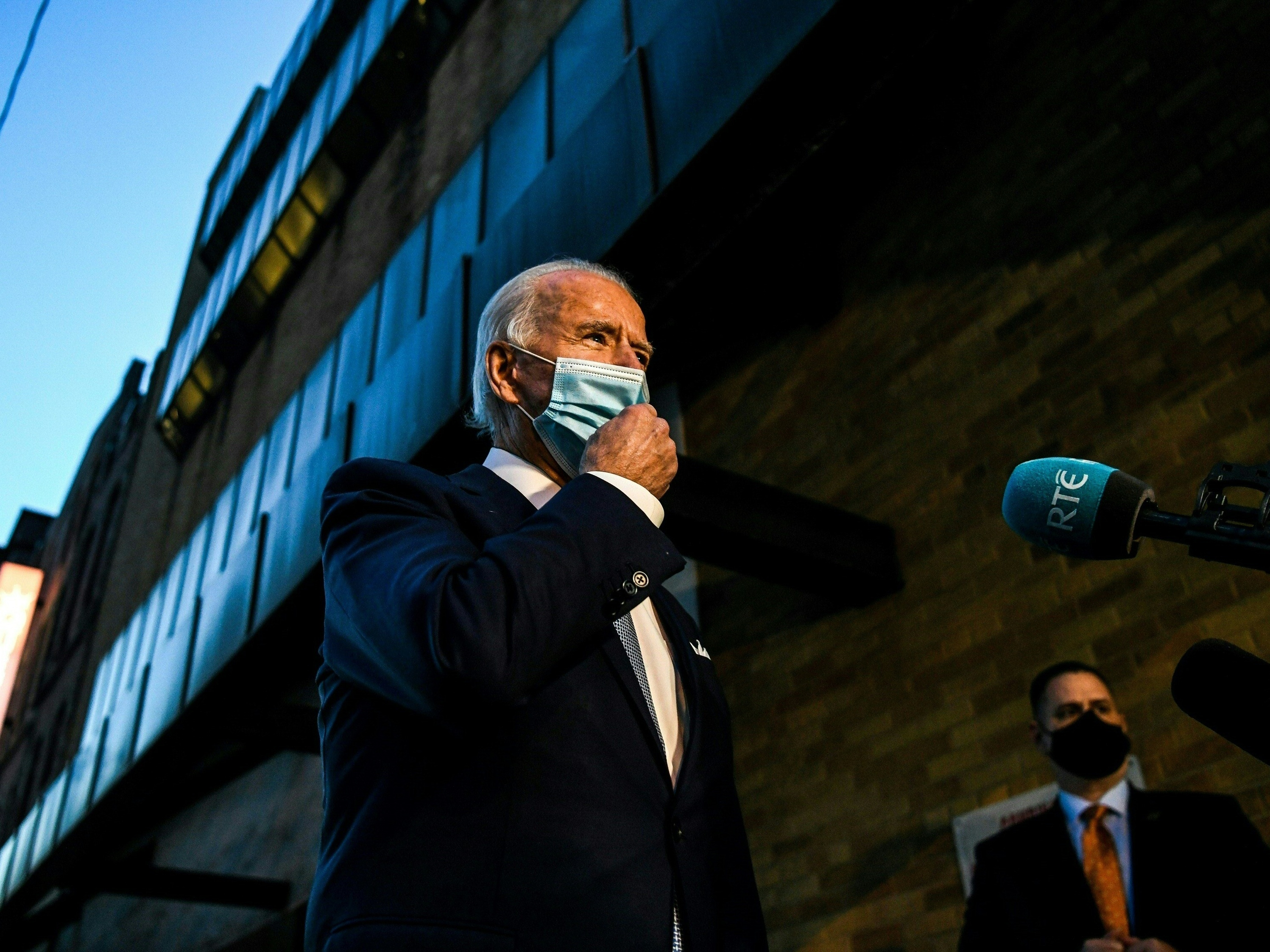 caption: President-elect Joe Biden addresses reporters Tuesday in Wilmington, Del.