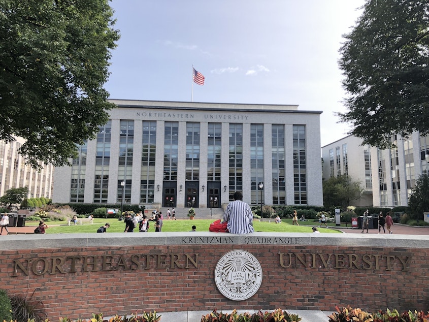 caption: At Northeastern University, 11 students were caught hanging out together in one room, in violation of bans on having guests in campus housing, and participating in crowded gatherings. They were all kicked off campus and out of their program for the semester.