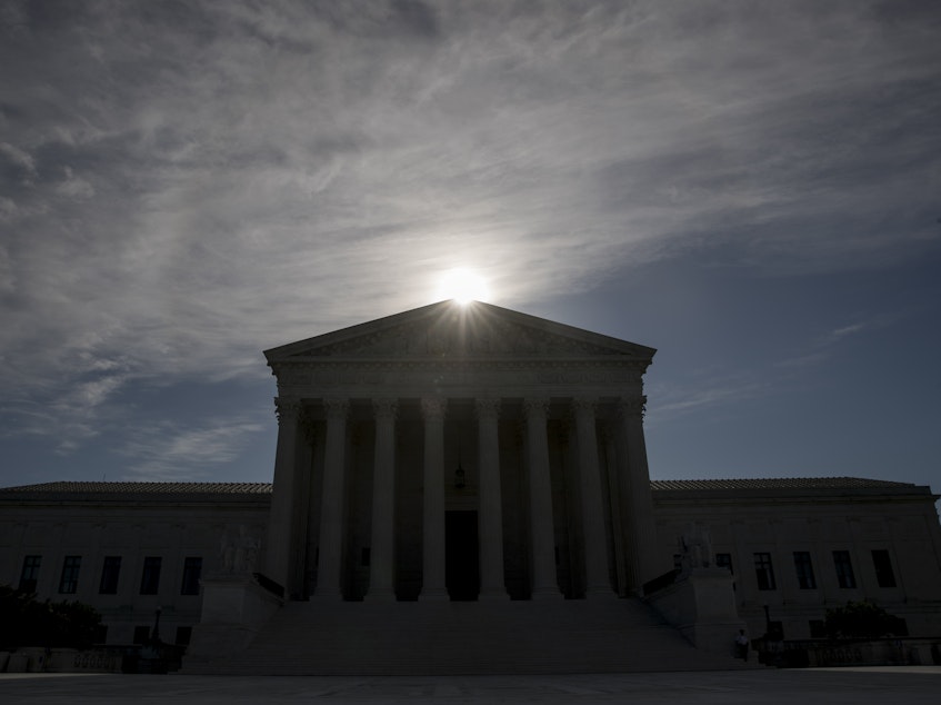 caption: It was a new day at the Supreme Court, which for the first time ever live-streamed oral arguments.