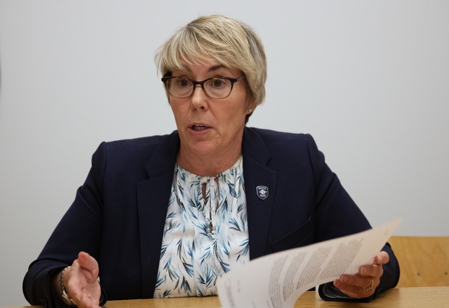 caption: Seattle Police Assistant Chief Deanna Nollette said SPD is dealing with staffing shortages across the department. An internal memo says, due to understaffing in the sexual assault and child abuse unit, cases with adult victims aren’t being investigated.