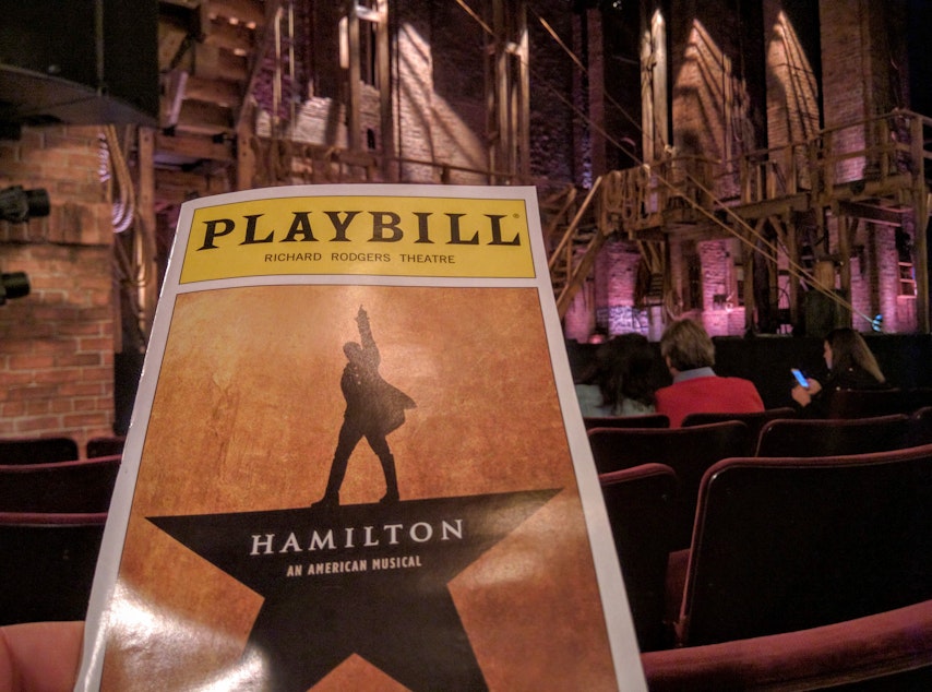 caption: Hamilton The Musical in New York City, New York