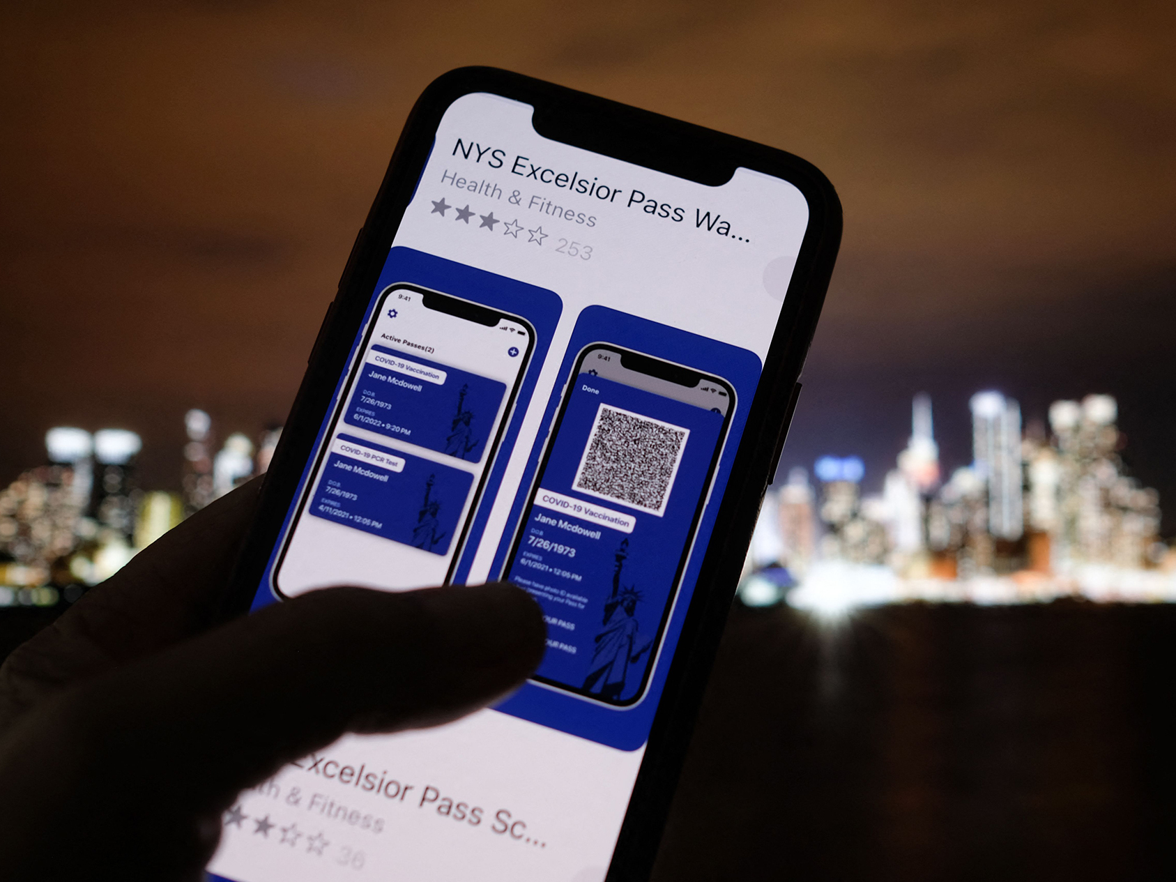 caption: New York state is developing Excelsior Pass in partnership with IBM to provide digital proof of a COVID-19 vaccination.