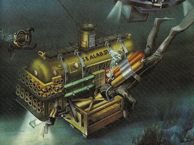 caption: Artist's rendering of Sealab III.