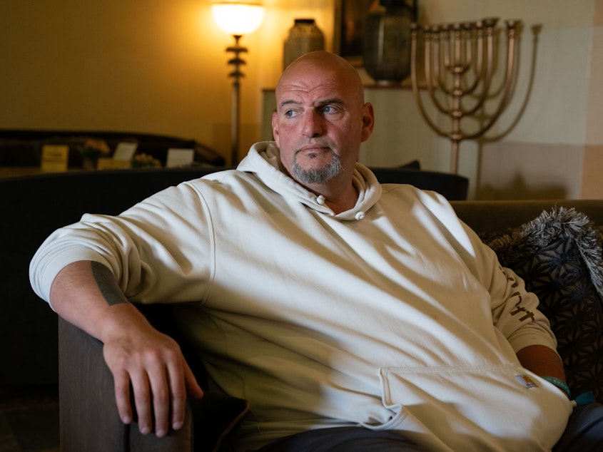 caption: Sen. John Fetterman, D-Pa., who continues to break with progressives within his party by backing Israel in the war with Hamas, visited the country this week and met with Prime Minister Benjamin Netanyahu.