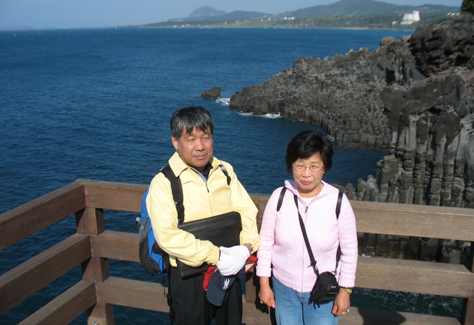 caption: Tae-Hyang and Nam-Sook Yu on a recent trip to Seoul, South Korea.