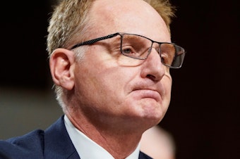 caption: Acting Secretary of the Navy Thomas Modly testifing before a Senate hearing in December 2019.