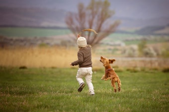 caption: Kids who have dogs get a boost in physical activity - especially young girls.