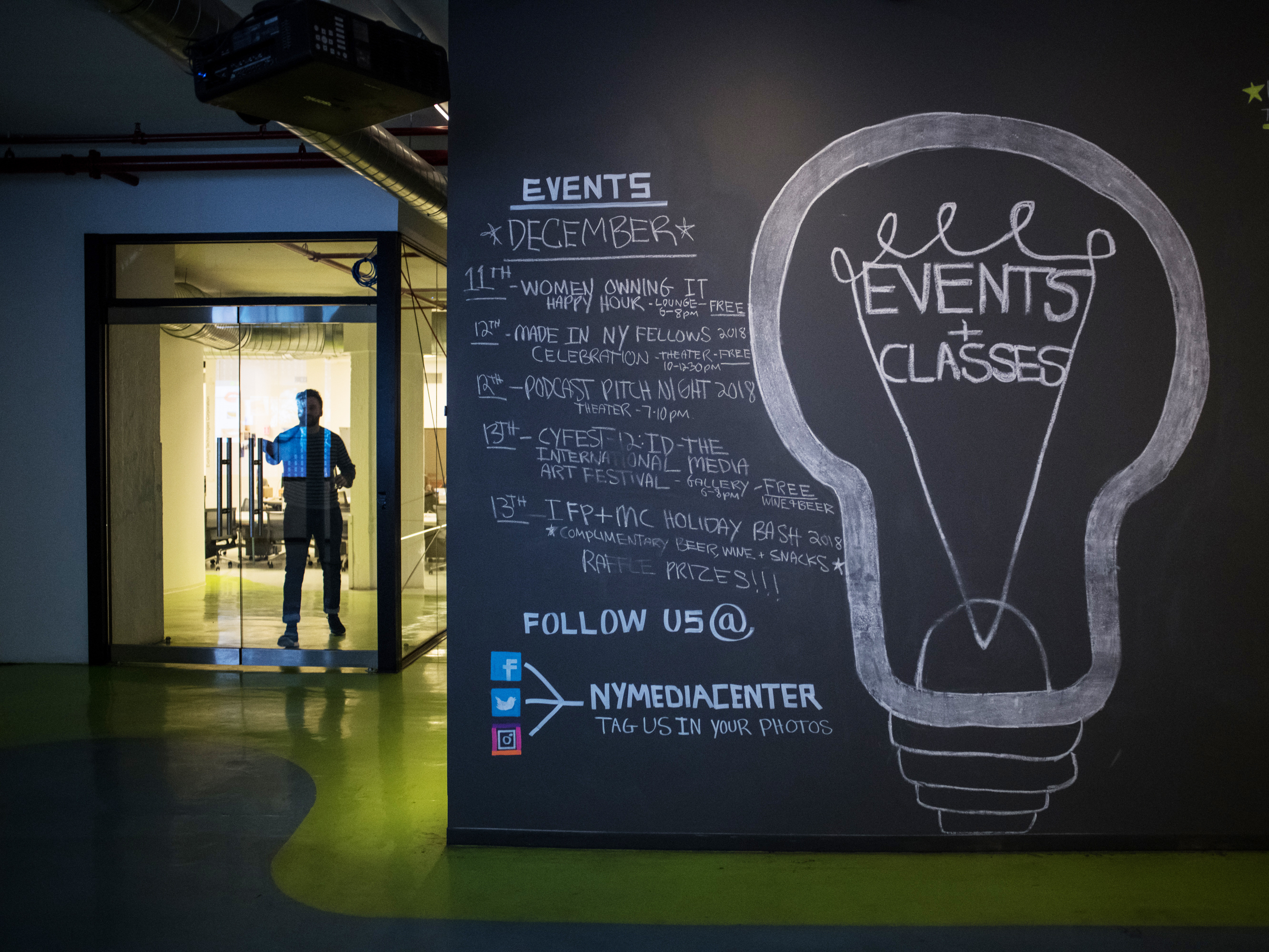 caption: A list of events inside the Freelancer's Hub.