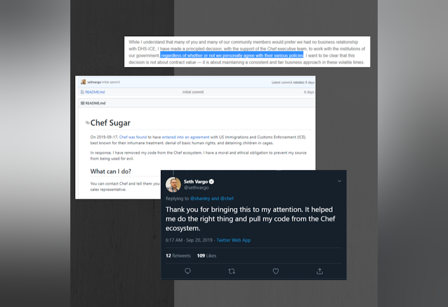 caption: A collage of screenshots from Chef blog posts, Github, and Twitter. 