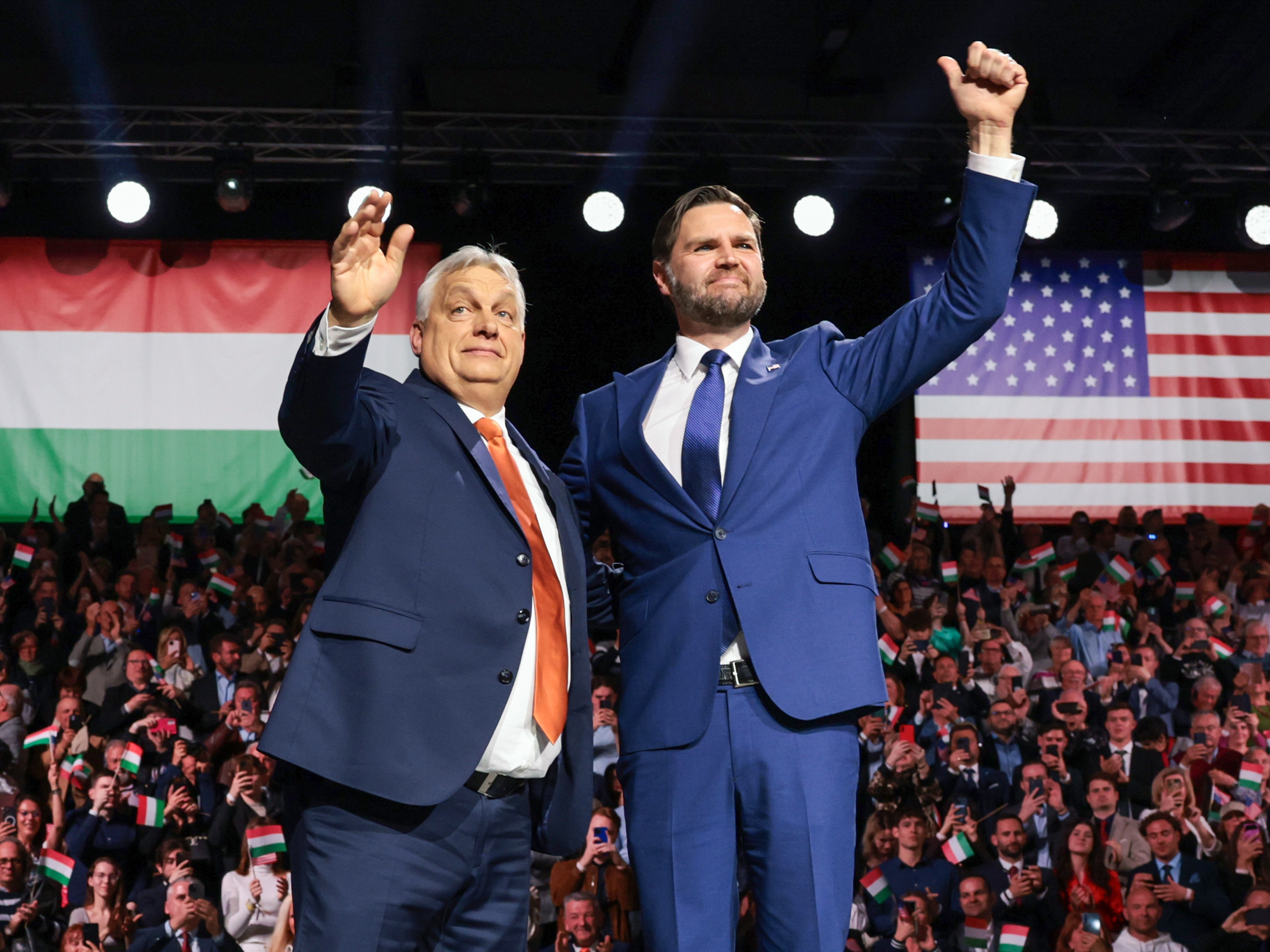 caption: Vice President Vance meets with Hungarian Prime Minister Viktor Orbán on April 7, 2026, in Budapest, Hungary.