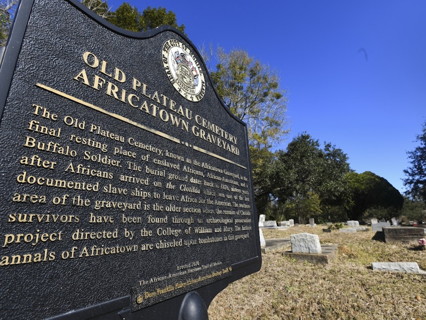 caption: Many of the survivors of the Clotilda voyage are buried in Old Plateau Cemetery near Mobile, Ala. The Alabama Historical Commission announced Wednesday that researchers have identified the vessel after months of work.