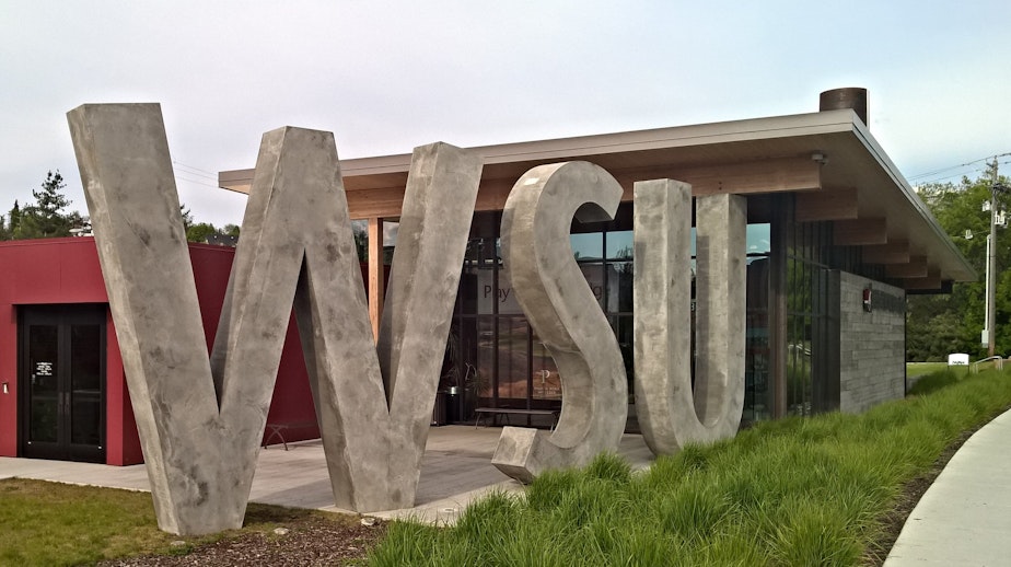 caption: The visitor center at Washington State University in Pullman, Washington. 