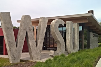 caption: The visitor center at Washington State University in Pullman, Washington. 