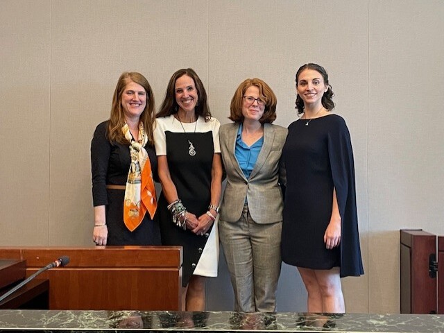 caption: Prosecutors Isia Jasiewicz, Jennifer Blackwell, Sara Levine and Carolyn Jackson left the U.S. Attorney's office in Washington this year. Now they're working together again in the office of the Commonwealth's Attorney for Arlington County, Va.