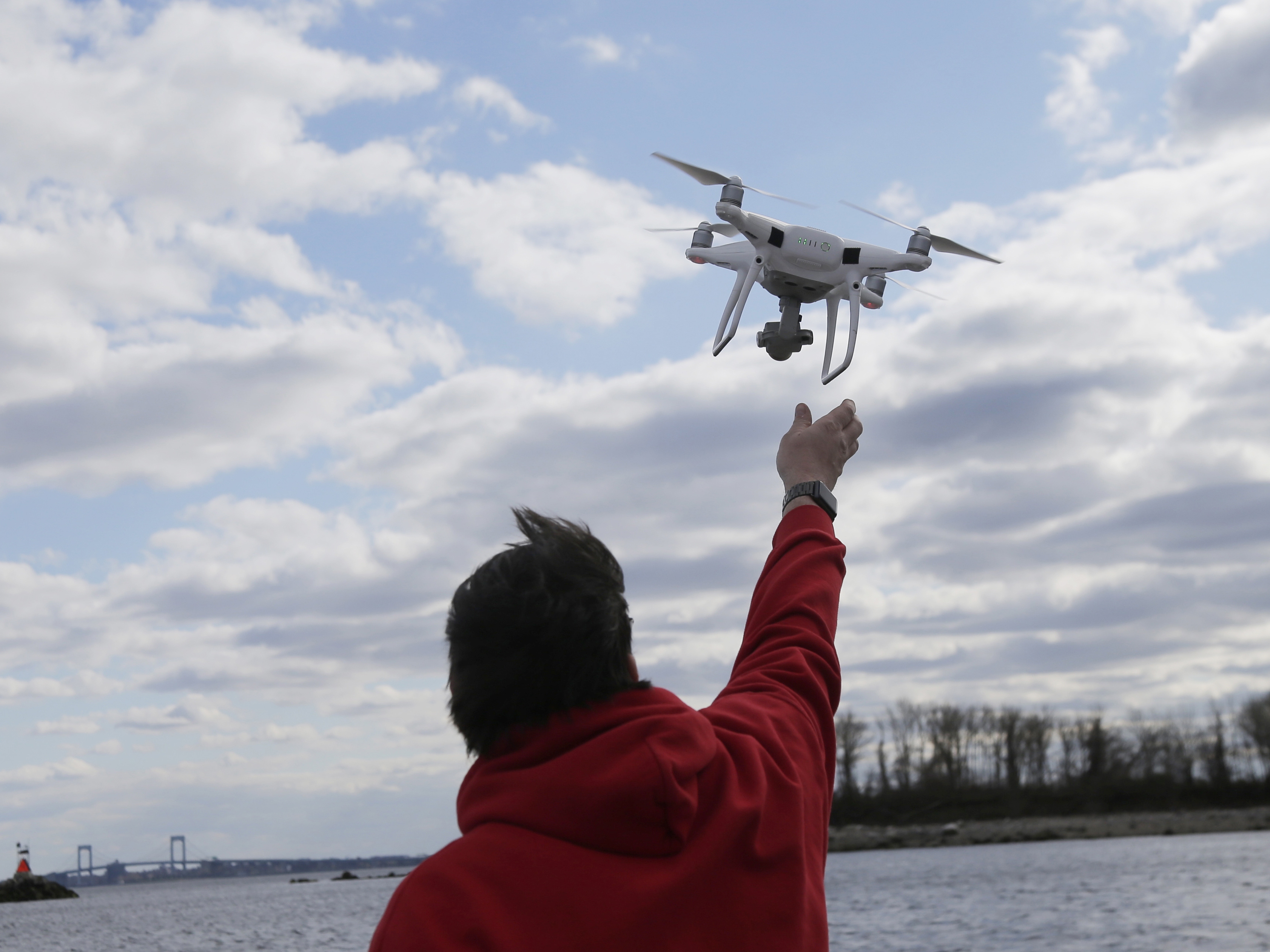caption: Drones like this one are now temporarily prohibited from flying over parts of New Jersey. The Federal Aviation Administration is barring drone flights over critical infrastructure at more than 20 locations in the state following a rash of sightings.