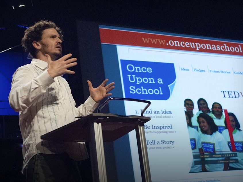 Dave Eggers on the TED Stage.