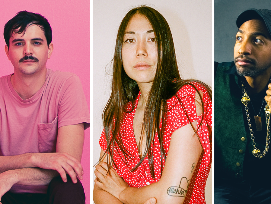 caption: Bayonne (left), SASAMI and Jonathan Scales.