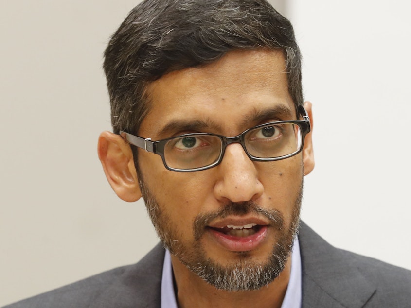 caption: Google CEO Sundar Pichai on Wednesday apologized to the company in the aftermath of the dismissal of a prominent Black artificial intelligence researcher.