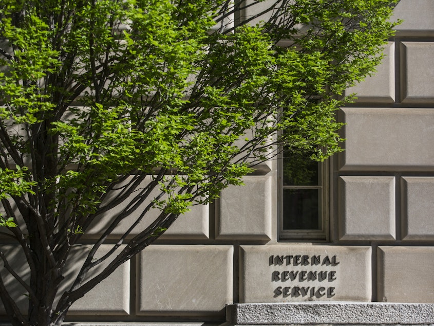caption: The Internal Revenue Service building is seen on April 15, 2019, in Washington, D.C.