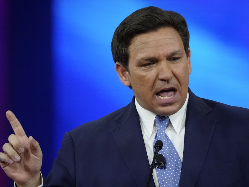 caption: Florida Republican Gov. Ron DeSantis, who's expected to sign the legislation, had called for the formation of an election police force in a speech last year.