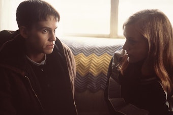 caption: Hilary Swank (left) and Chloe Sevigny starred in <em>Boys Don't Cry</em>, a fictionalized portrayal of the transgender youth Brandon Teena (played by Swank).