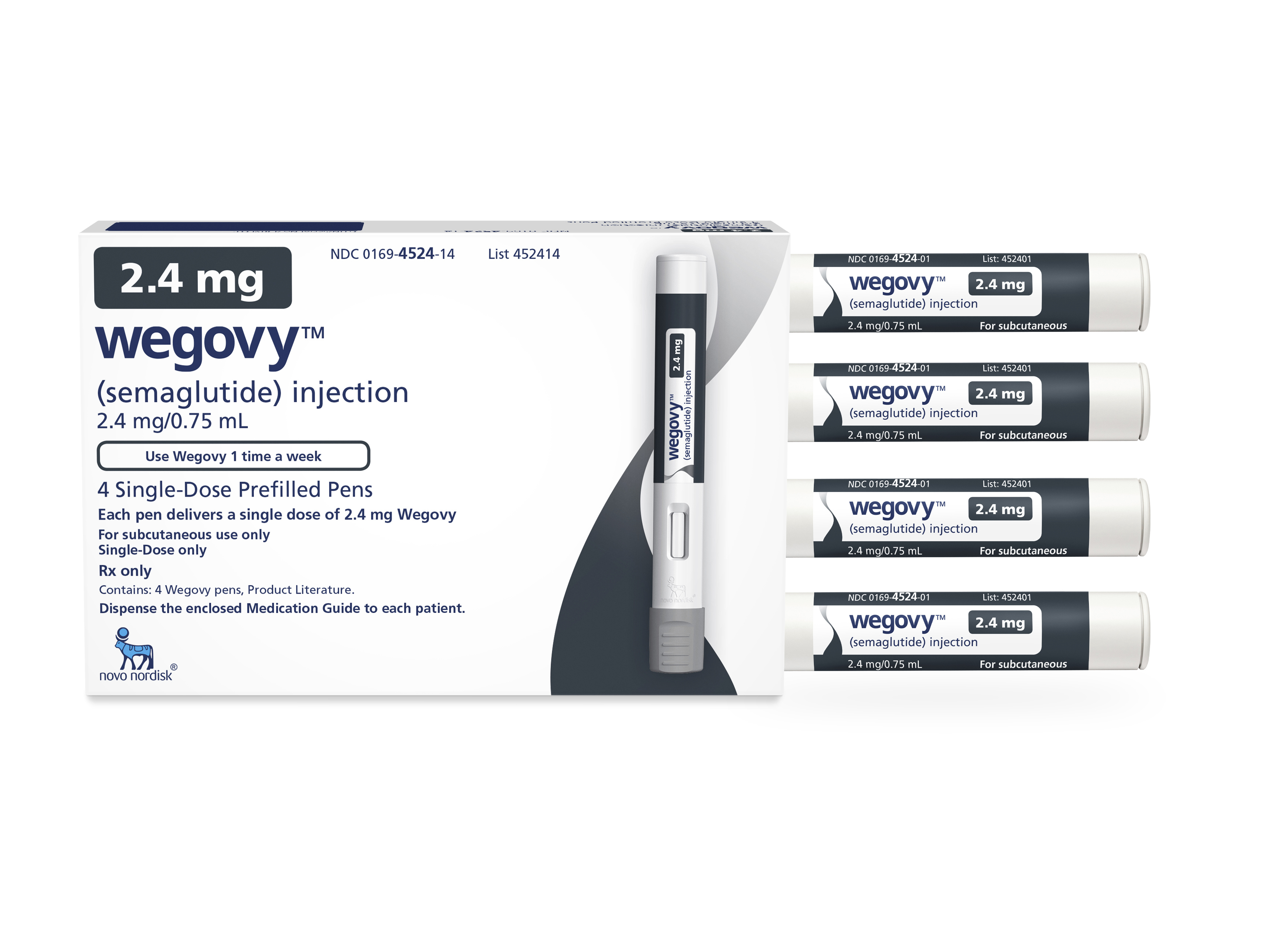 caption: This image provided by Novo Nordisk shows a package of the company's semaglutide medication, named Wegovy. On Friday, the FDA said this new version of a popular diabetes medicine could be sold as a weight-loss drug.