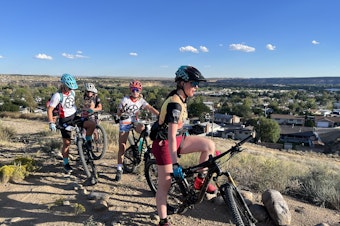 caption: An after school mountain biking club in Farmington, a town that's trying to diversify away from just oil and gas.