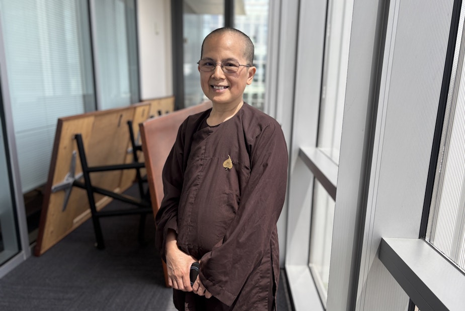 caption: Thanh-Nga Nguyen is the owner of ChuMinh Tofu and Vegan Deli in the Chinatown International District.