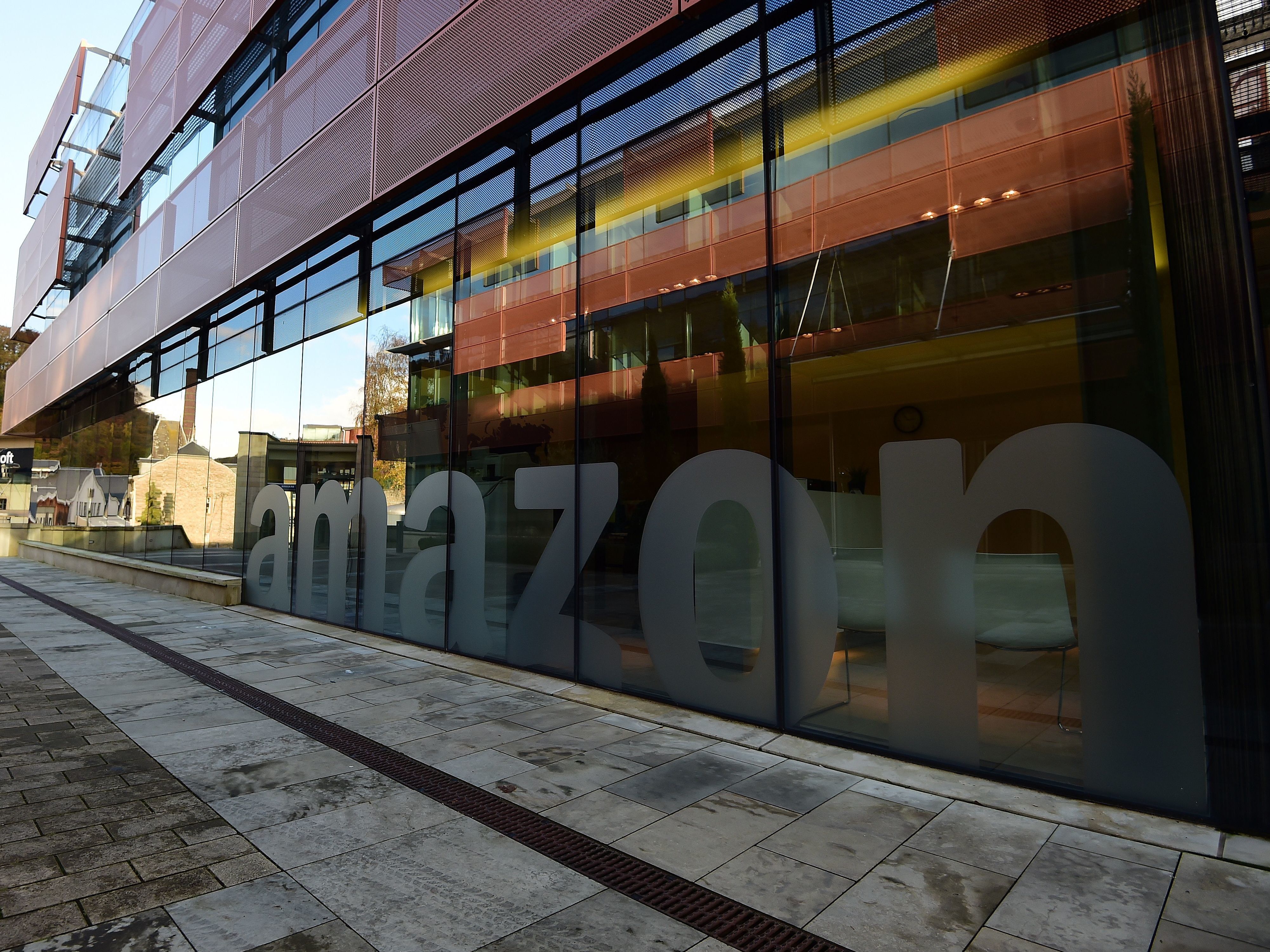 caption: A view of Amazon's headquarters in Luxembourg. The online retail giant on Tuesday prevailed at the European Union's second-highest court in a major tax case.