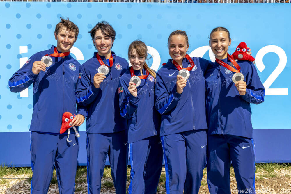 caption: The U.S. Paralympics mixed-four crew won silver in Paris over the weekend. (Courtesy of row2k)