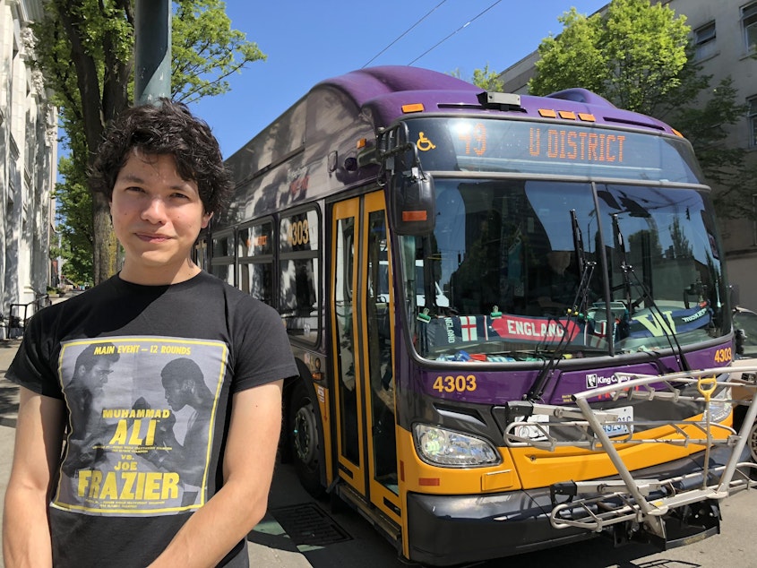 caption: Filmmaker, writer, photographer, and King County Metro Transit bus driver Nathan Vass.
