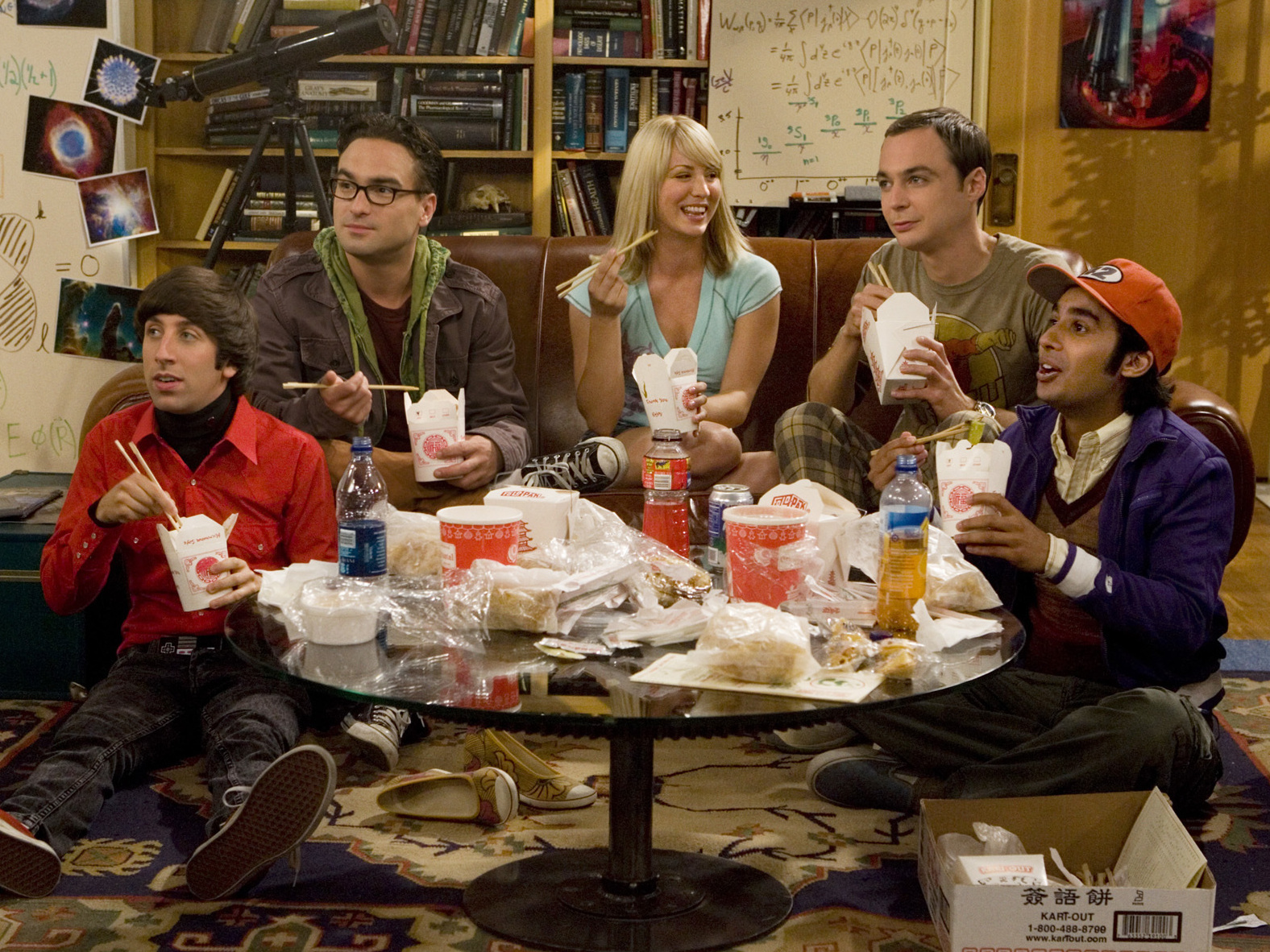 caption: The characters in <em>The Big Bang Theory </em>were "outliers" who formed a "surrogate family," says show co-creator Chuck Lorre. Above, Simon Helberg, left, Johnny Galecki, Kaley Cuoco, Jim Parsons and Kunal Nayyar.