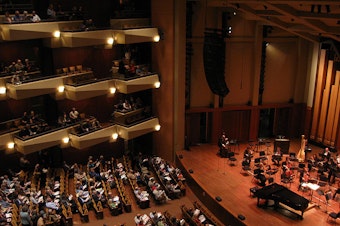 caption: Benaroya Hall, home of the Seattle Symphony.