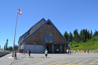 caption: The Jackson Visitor Center at Paradise on the slopes of Mount Rainier. 