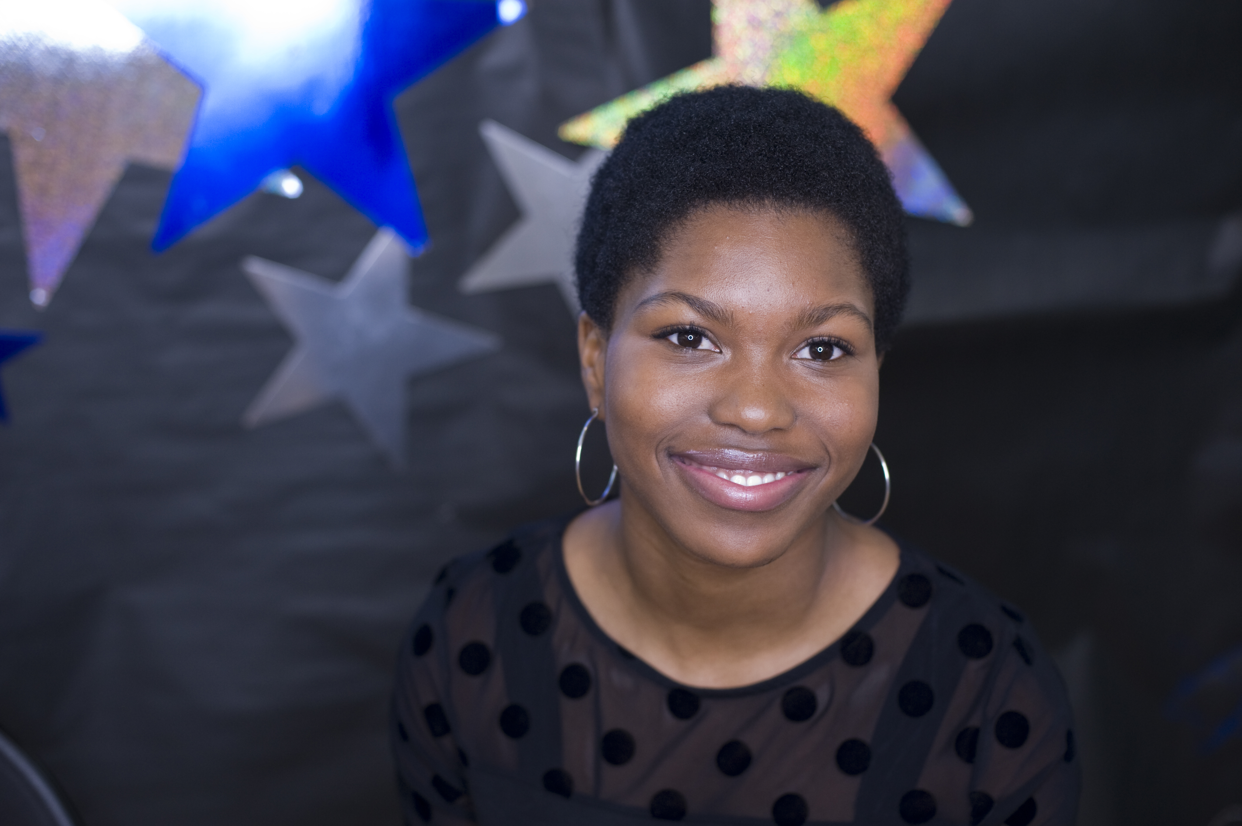 caption: Elinor Jones Toutant at the RadioActive Community Listening Party