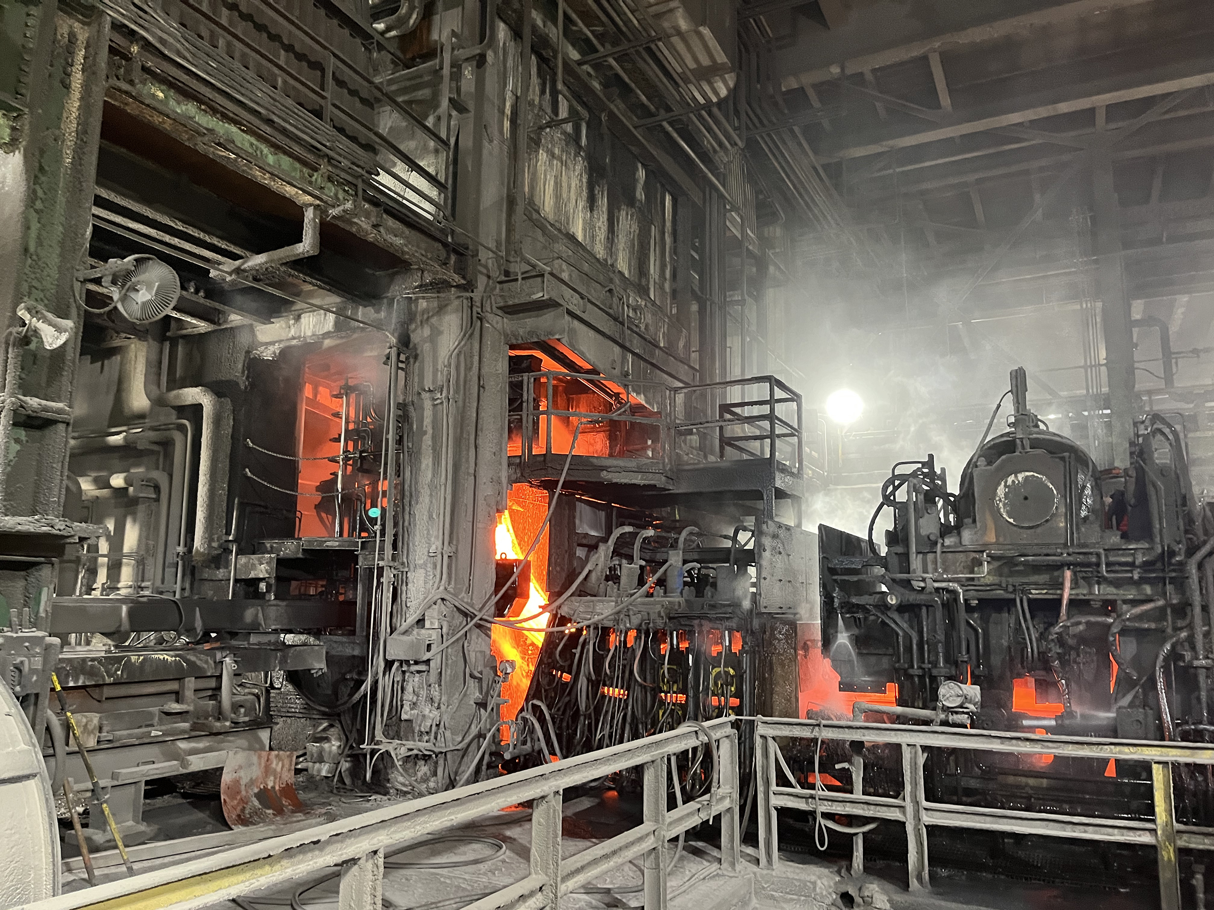 caption: Nucor makes steel sheets and beams at its plant in Berkeley County, S.C.