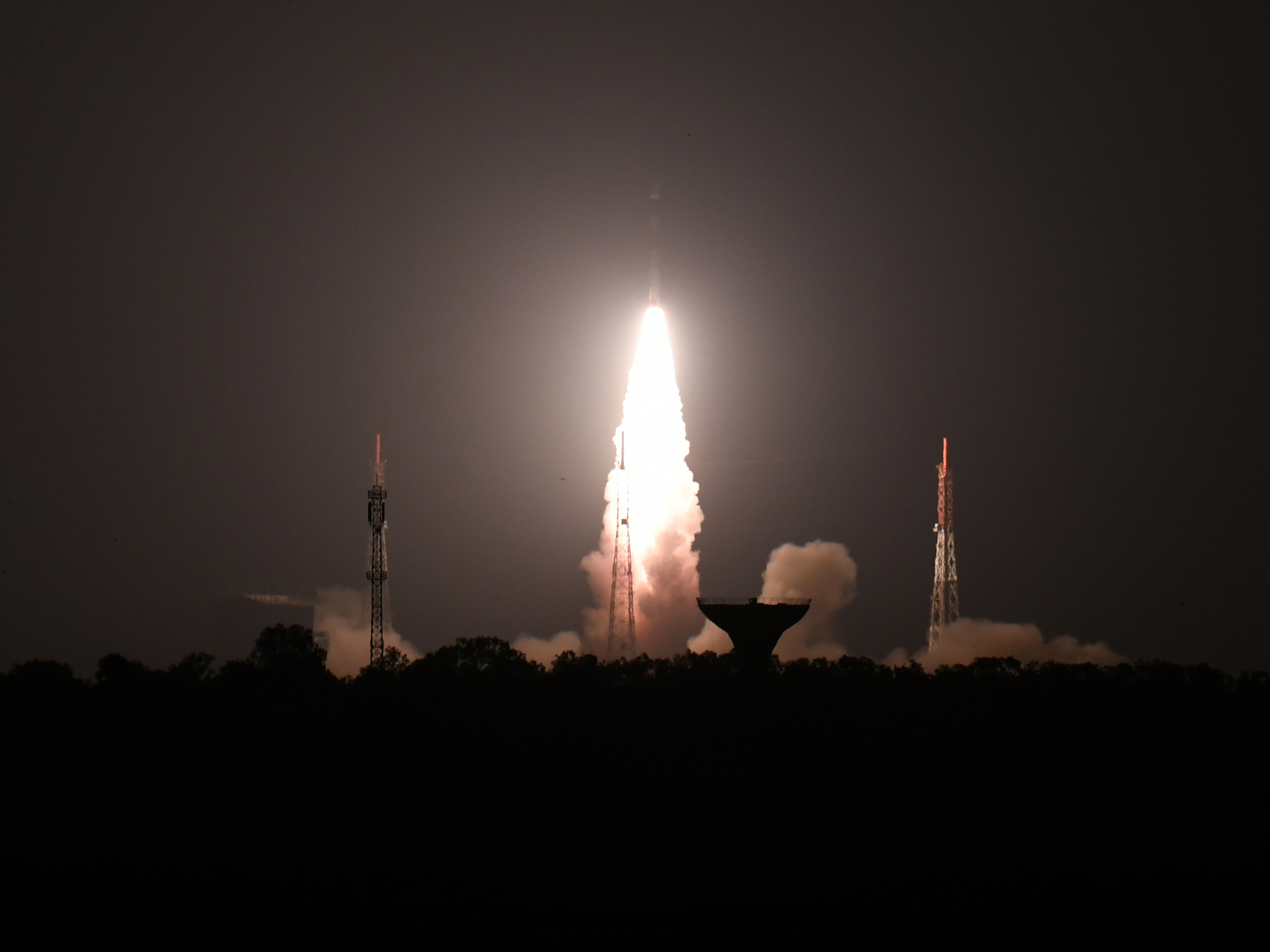 caption: Experts believe the target of Wednesday's anti-satellite test was India's Microsat-R, which is shown here launching in January.