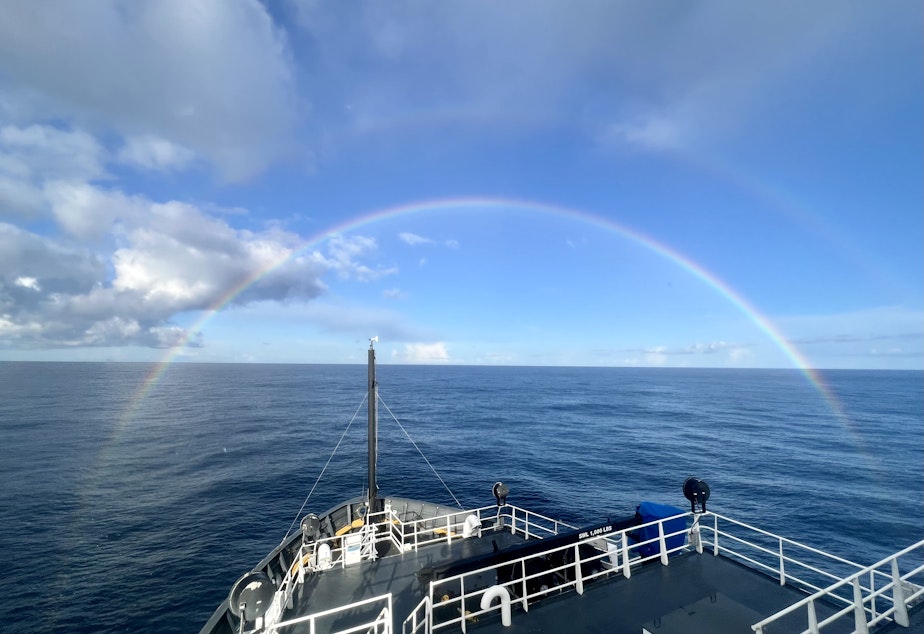 caption: At least twice a year, scientists board the Bell M. Shimada, a National Oceanic and Atmospheric Administration research vessel, to study the Northern California Current ecosystem.