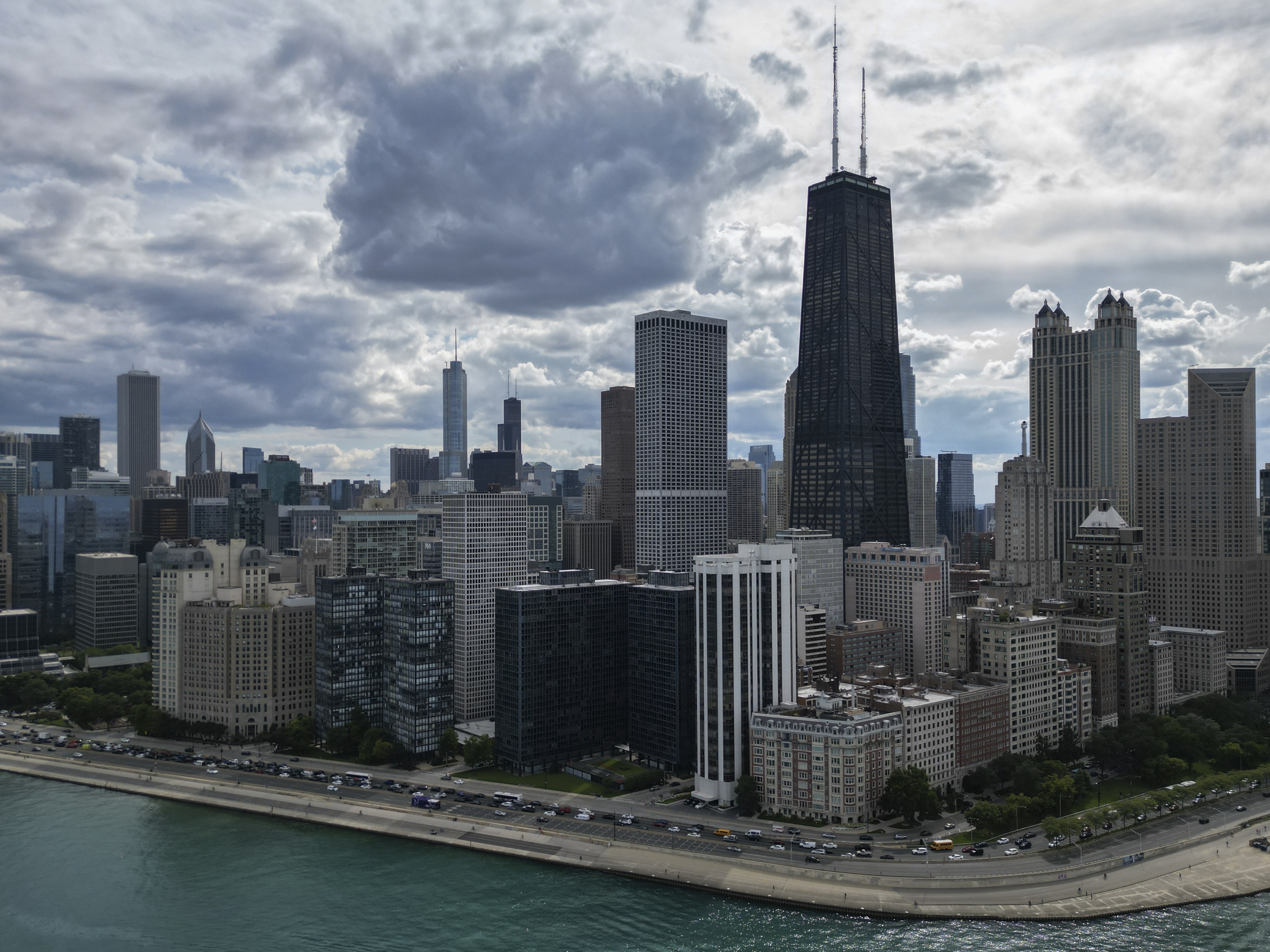 caption: The Chicago city skyline.